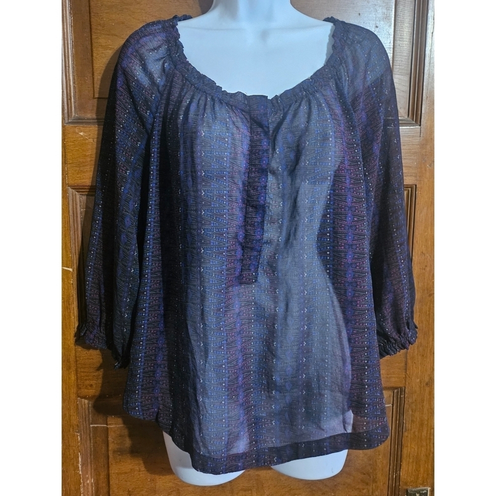 American Eagle Outfitters Semi Sheer Peasant Blouse